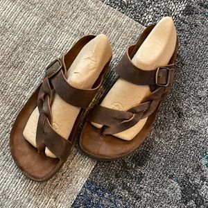 White Mountain Footbed Sandals Boho Comfortable Chocolate Brown Size 8